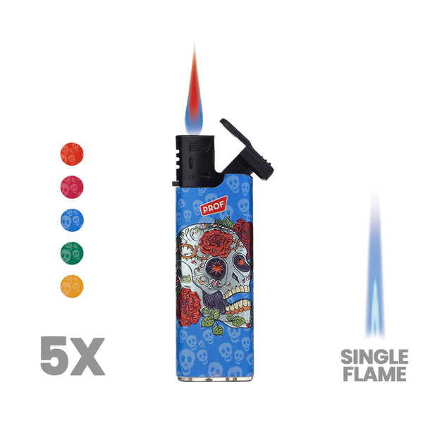 5x Encendedor Prof Slidecap 3D Skull